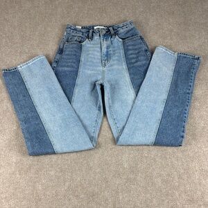 Pacsun Women's 90's Boyfriend Denim Baggy Jeans Sz 24 High Rise Color block